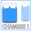 Grande chambre avec 1 lit double