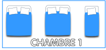 Grande chambre avec 1 lit double et 2 petits lits Grande chambre avec 1 lit double et 2 petits lits