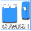 Chambre avec 1 lit double + 1 clic-clac