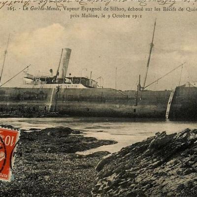 Naufrage Du Gorbea Mendi Vapeur Espagnol Sur Les Recifs Dequemenes Le09oct1911